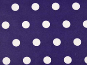 beschichtete Baumwolle Punkte 1,6cm, wei� lilablau