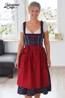 Baumwollstoff Blumenranken Trachtenlook, dunkelblau