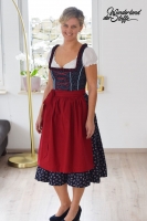 Baumwollstoff Blumenranken Trachtenlook, dunkelblau