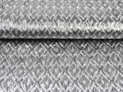 Cocktailstoff Rauten metallic, silber