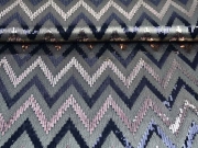 Paillettenstoff Zickzack khaki bronze schwarz