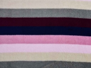 Wellnessfleece Streifen, altrosa grau navy