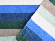 Wellnessfleece Streifen, taupe mint mittelblau