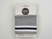 Fertigb�ndchen Streifen College Stil, wei� anthrazit grau melange