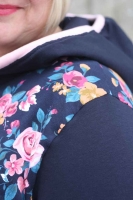 Jersey Rosen, rosa petrol dunkelblau