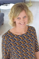 Viskose grafisches Muster italienischer Stil, wei� camel dunkelblau