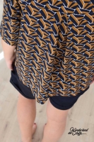 Viskose grafisches Muster italienischer Stil, wei� camel dunkelblau