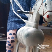 Strickstoff 100% Baumwolle Zopfmuster, jeansblau melange