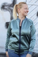 Fertigb�ndchen Streifen, dunkelblau mint auf altmint