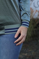 Fertigb�ndchen Streifen, dunkelblau mint auf altmint