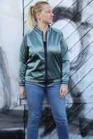 Fertigb�ndchen Streifen, dunkelblau mint auf altmint