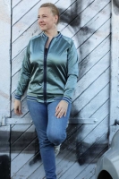 Fertigb�ndchen Streifen, dunkelblau mint auf altmint