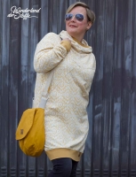 French Terry Sweat Boho Ornamente, ocker wei�