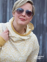 French Terry Sweat Boho Ornamente, ocker wei�