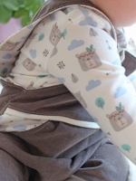 French Terry Sweat Indianerb�ren Boho, cremewei�