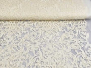 RESTST�CK 78 cm Organza Stickerei Ornamente, cremewei�