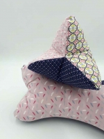 Baumwollstoff Kolibris Feliz, rosa dunkelblau