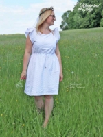 bestickte Baumwolle Batist Blumen und Ranken, wei�