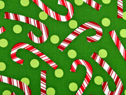 Baumwollstoff Zuckerstangen Weihnachtsstoff, gr�n