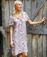 Viskose Blumen Dahlien, dunkelbeige