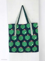 Canvas Stoff �pfel by Graziela schmutz-und wasserabweisend, gr�n dunkelblau