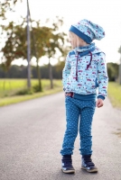 Jersey Punkte 5 mm, hellblau petrol