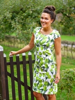 Baumwollsatin Tulpen, gr�n wei�