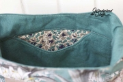 Dekostoff Leinenlook Farbflecken, gr�npetrol natur