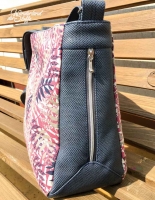 Dekostoff Leinenlook Palmbl�tter, beere natur