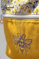 Dekostoff Leinenlook uni, senfgelb meliert