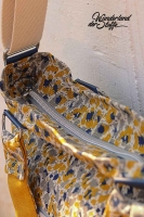 Dekostoff Leinenlook uni, senfgelb meliert