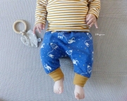 Jersey Streifen 5 mm, ocker wei�