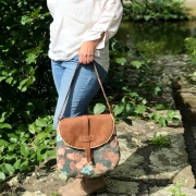 Lederimitat Vintage Look gepr�gte Optik, Havanna braun