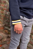 Jersey Streifen 1 cm, ocker wei�