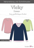 Schnittmuster Pullover V-Ausschnitt Vicky Damen Fadenk�fer