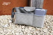 Dralon Teflon Outdoorstoff Rauten, grau