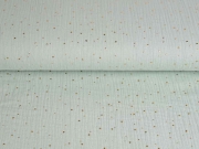 Musselin Double Gauze goldene Punkte, mint