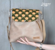 Canvas Tulpen, rosa beige dunkelgr�n