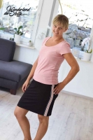 gestreiftes Gummiband 4 cm, schwarz wei� altrosa