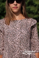 Viskose Leopardenmuster, schwarz hellrosa