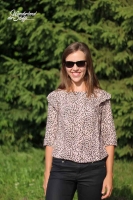 Viskose Leopardenmuster, schwarz hellrosa