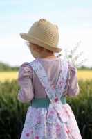 Baumwollstoff Blumen Nadelstreifen, hellrosa