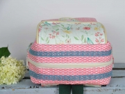 Baumwolle Blumen Streifen, hellmint