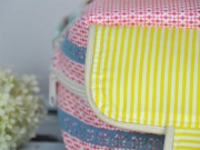 Baumwolle Blumen Streifen, hellmint