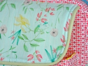 Baumwolle Blumen Streifen, hellmint