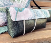 Vintage Lederimitat gepr�gte Optik in metallic gr�n