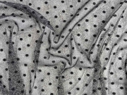 silberschwarzer T�ll mit schwarzen Punkten, elastisch