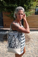 Dekostoff Ethno Inkamuster Boho Style, beige dunkeltaupe