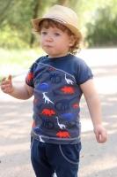 Jersey uni, dunkles jeansblau