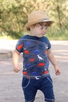 Jersey uni, dunkles jeansblau